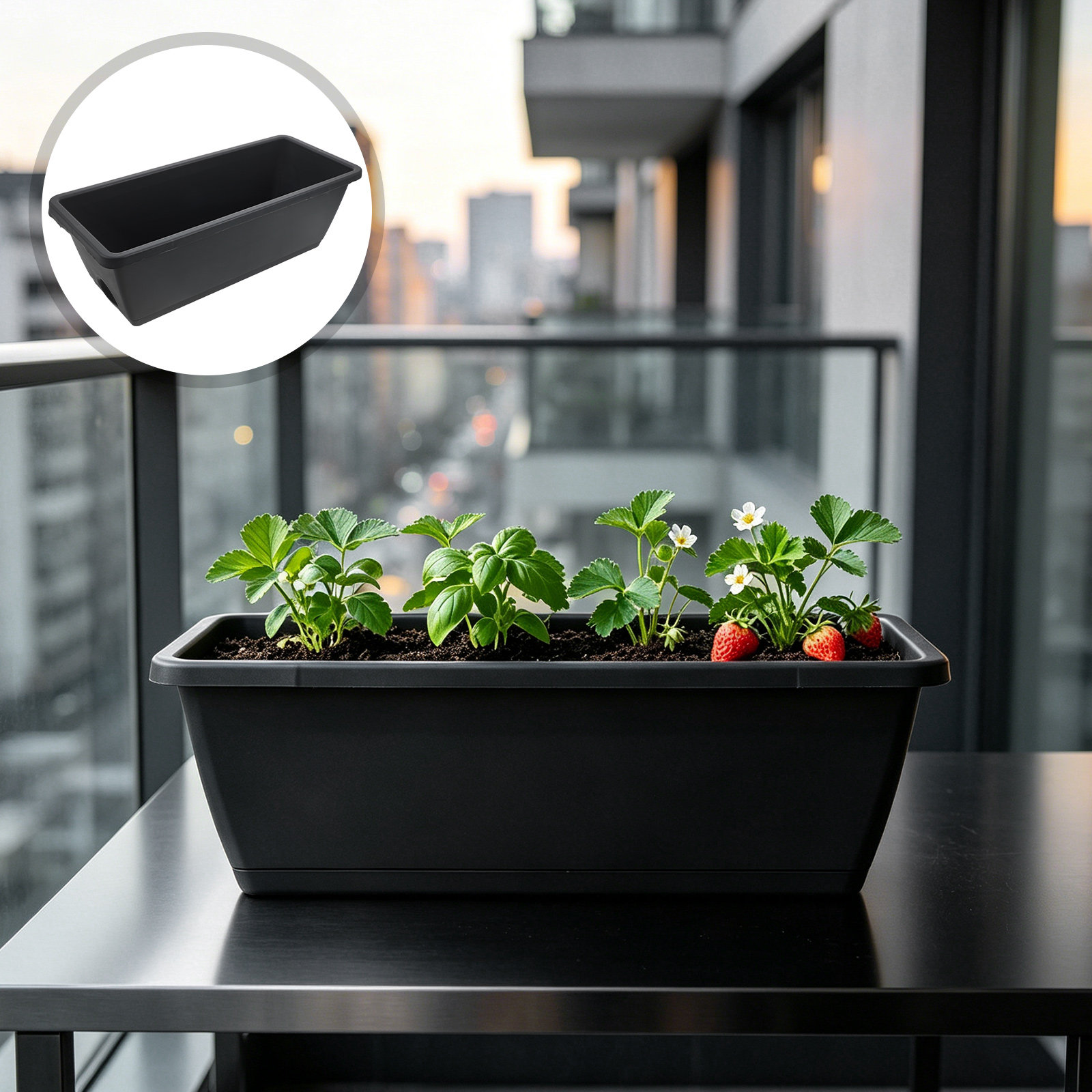 Bonsai Garden Pot - 3Pcs Rectangular Window Sill Garden Boxes