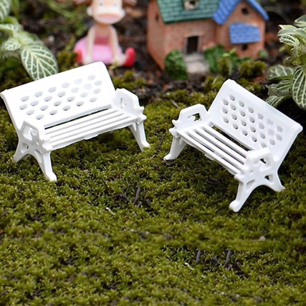 2Pcs Mini Park Seat Bench Cute - огляд і ціна Bonsai Garden Bench