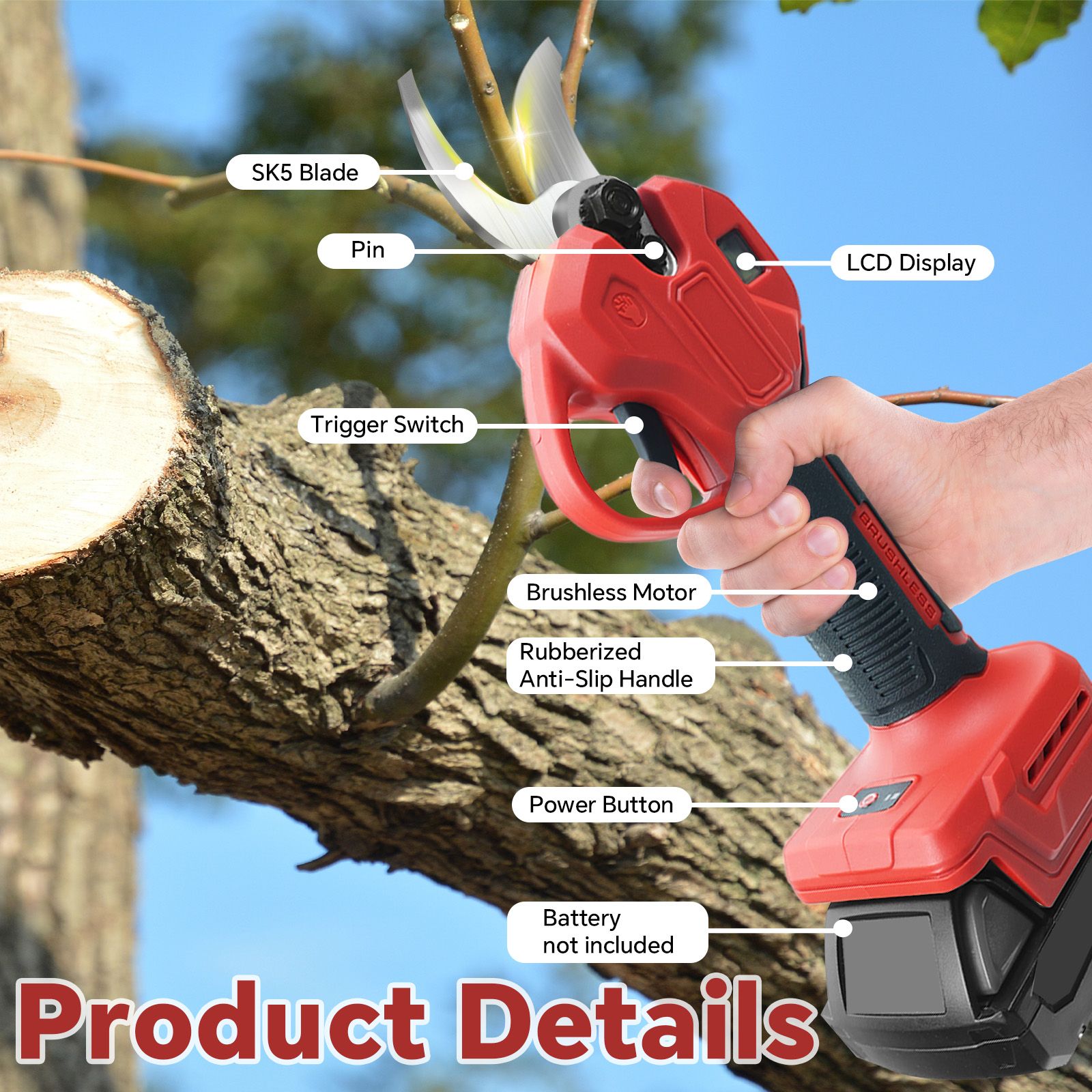 30mm Brushless Electric Prunin - огляд і ціна Bonsai Garden Tree