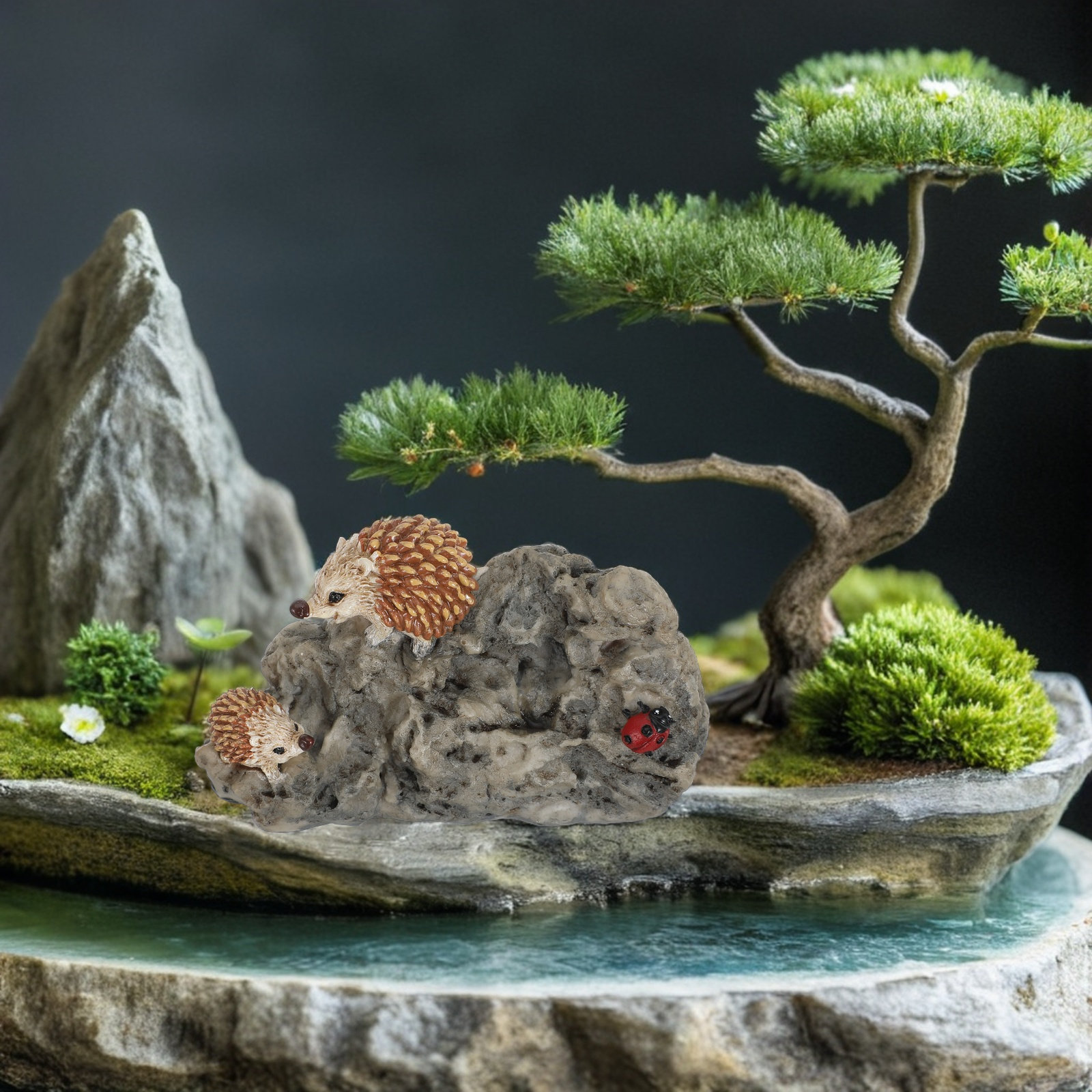 Mini Hedgehog Garden Statue Re - огляд і ціна Bonsai Garden Pot