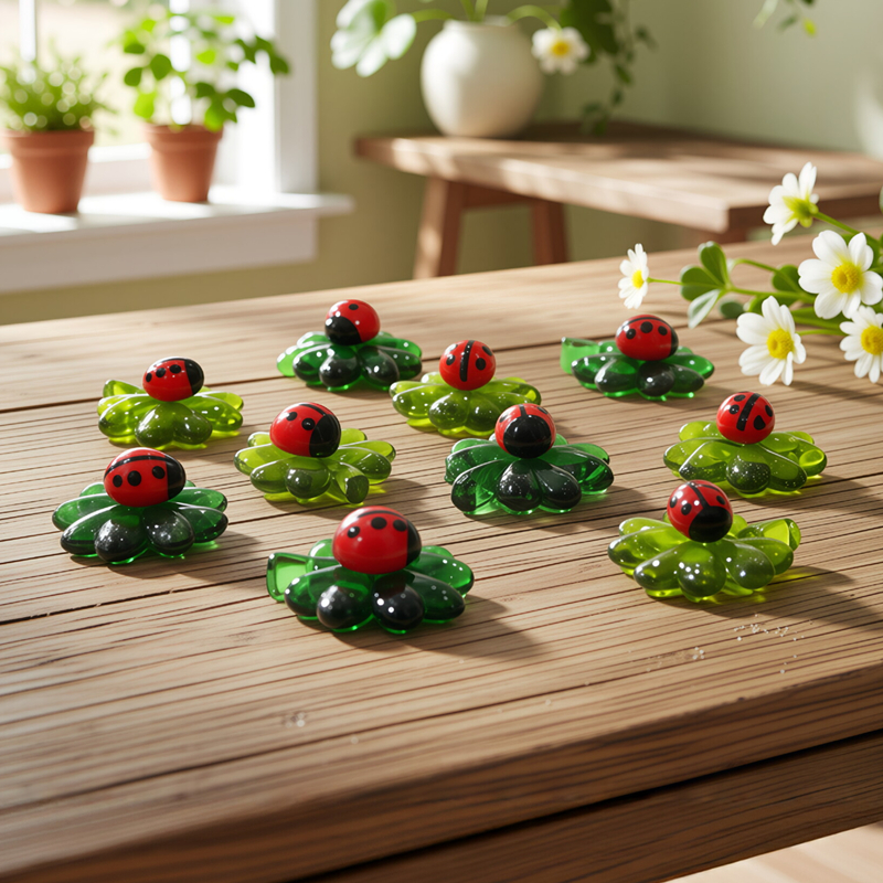 5pcs Green Mini Glass Four-Lea - огляд і ціна Bonsai Garden Bench