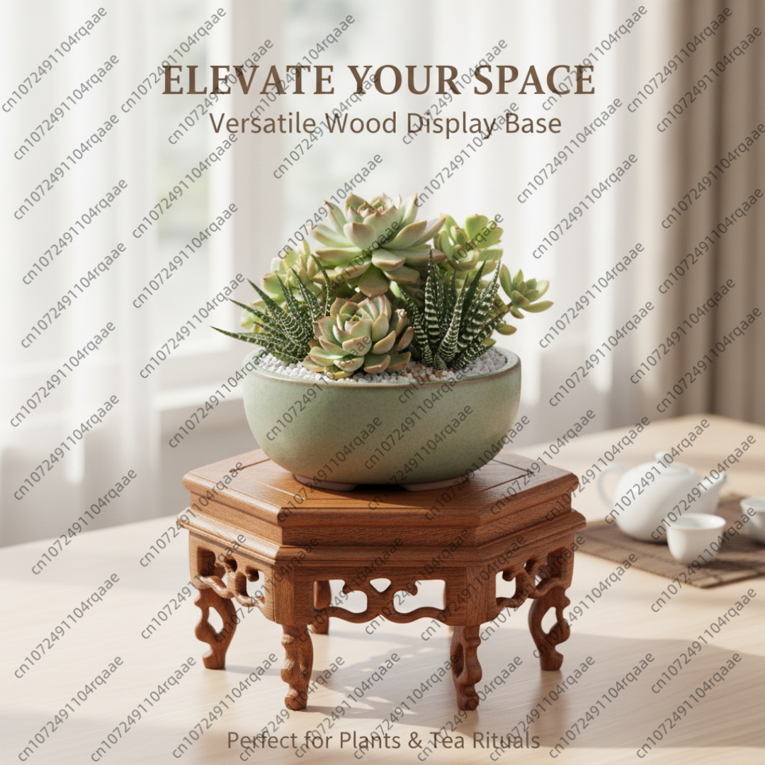 Wooden Hexagonal Plant Stand F - огляд і ціна Bonsai Garden Display