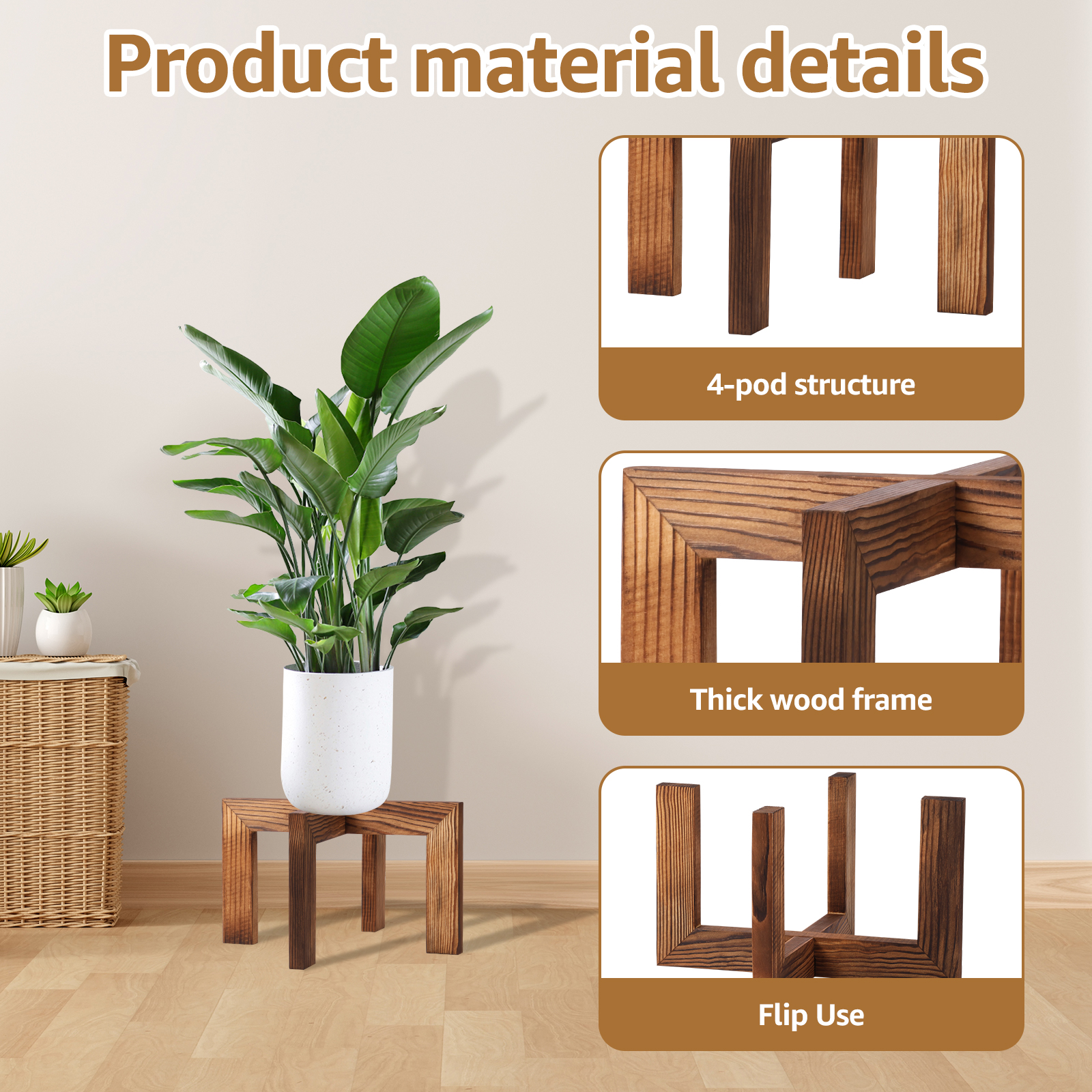 Wood Flowerpot Holder Indoor F - огляд і ціна Bonsai Garden Display