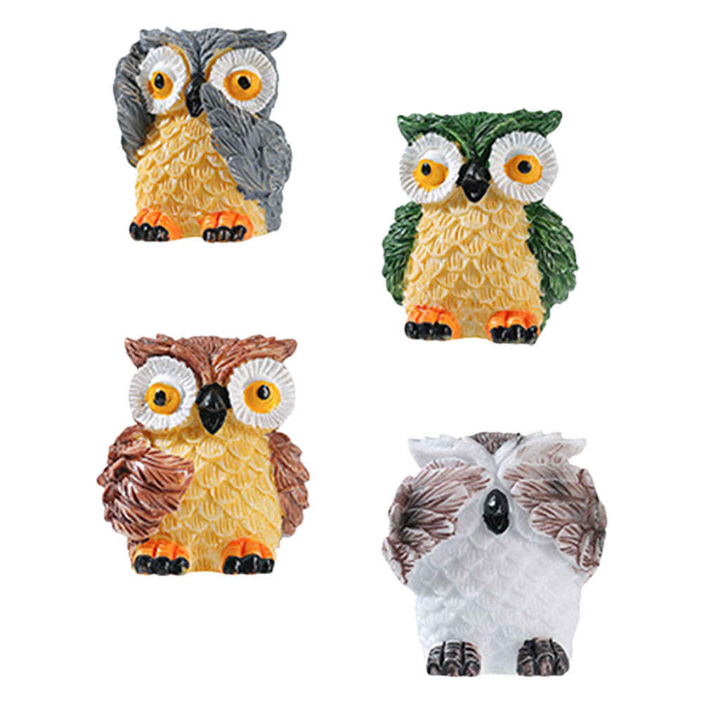4Pcs Tiny Resin Owl Figurines  - огляд і ціна Bonsai Garden Display
