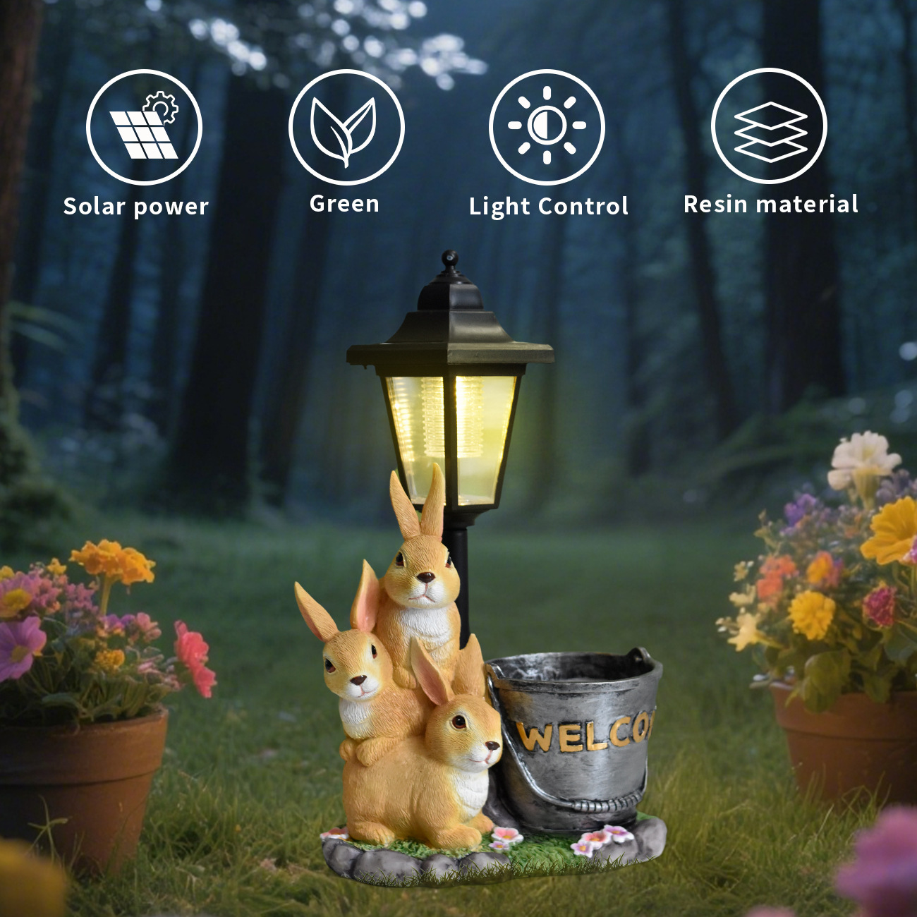 New rabbit solar garden light  - огляд і ціна Bonsai Garden Pot