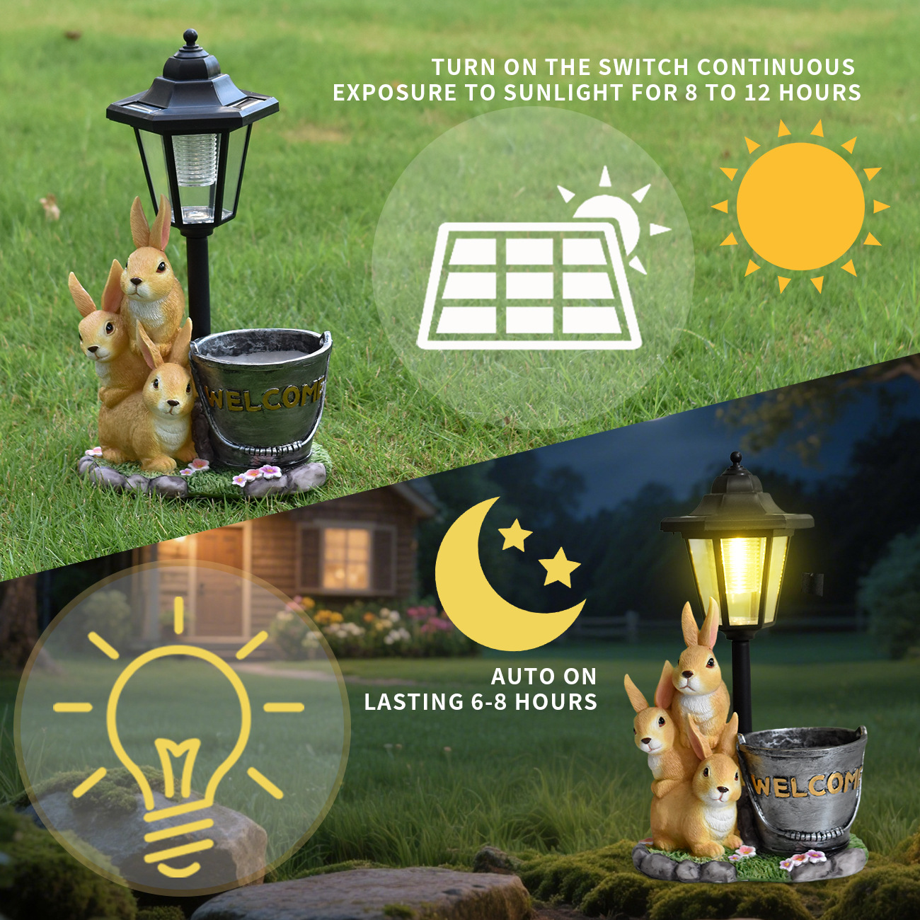 New rabbit solar garden light  - огляд і ціна Bonsai Garden Pot