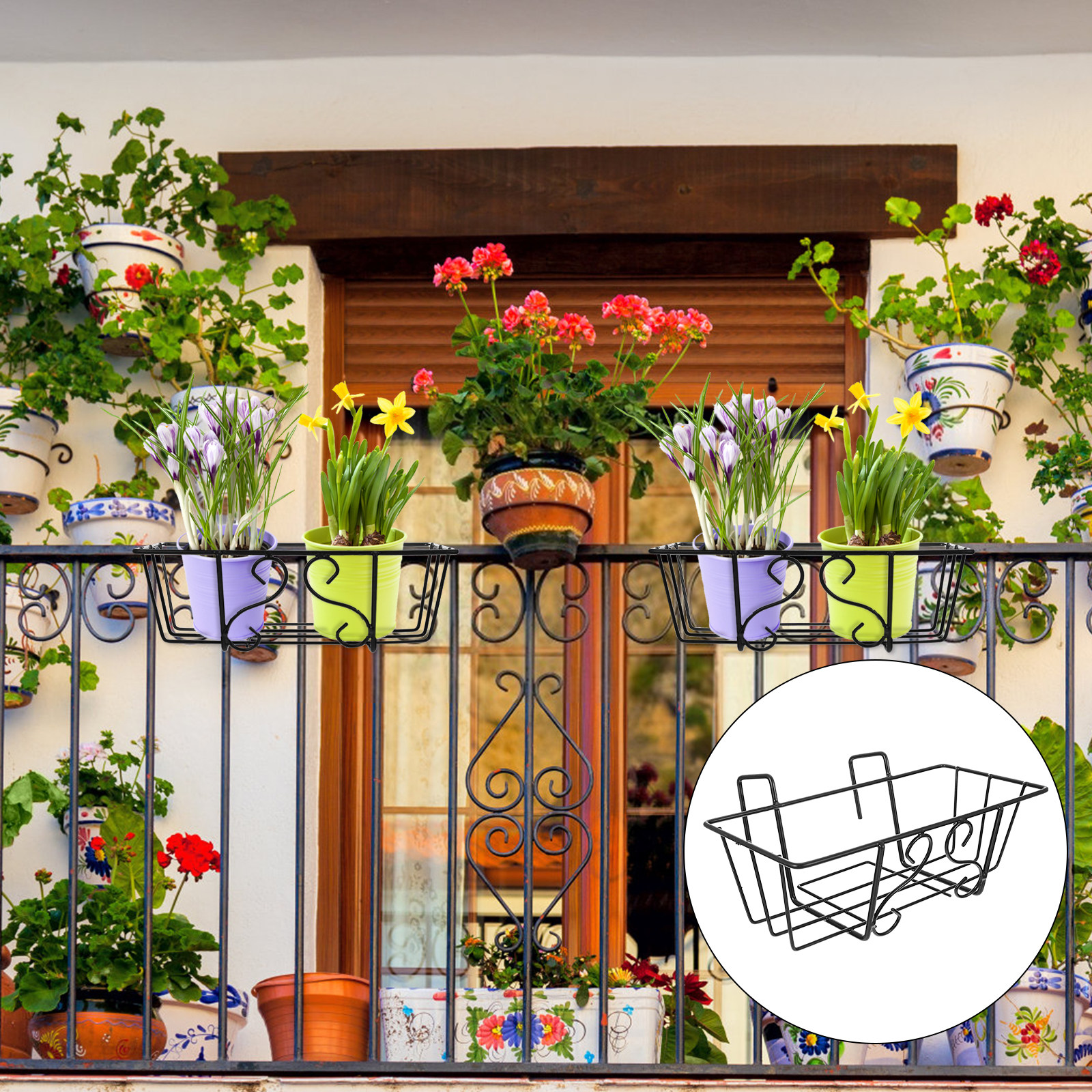 1Pcs Iron Hanging Flowerpot Ra - огляд і ціна Bonsai Garden Display
